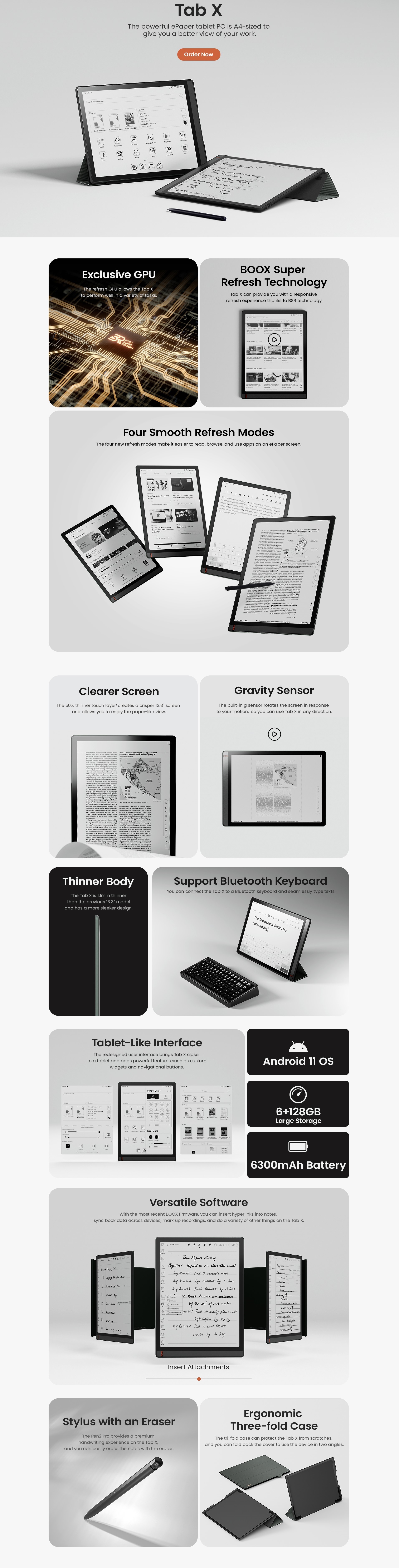 ONYX BOOX TAB X + Cover with folding stand function+ FREE SHIPPING (EU